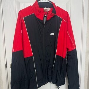 Retro Nike Red and Black Windbreaker